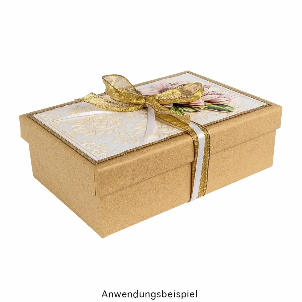 Ideen mit Herz Pudełka na prezenty z pokrywką, papier kraft, pudełka kartonowe, 10 różnych rozmiarów, od dużego do małego, stabilny karton, idealne na urodziny i ślub, prostokątne, od 8,5 do 24 cm