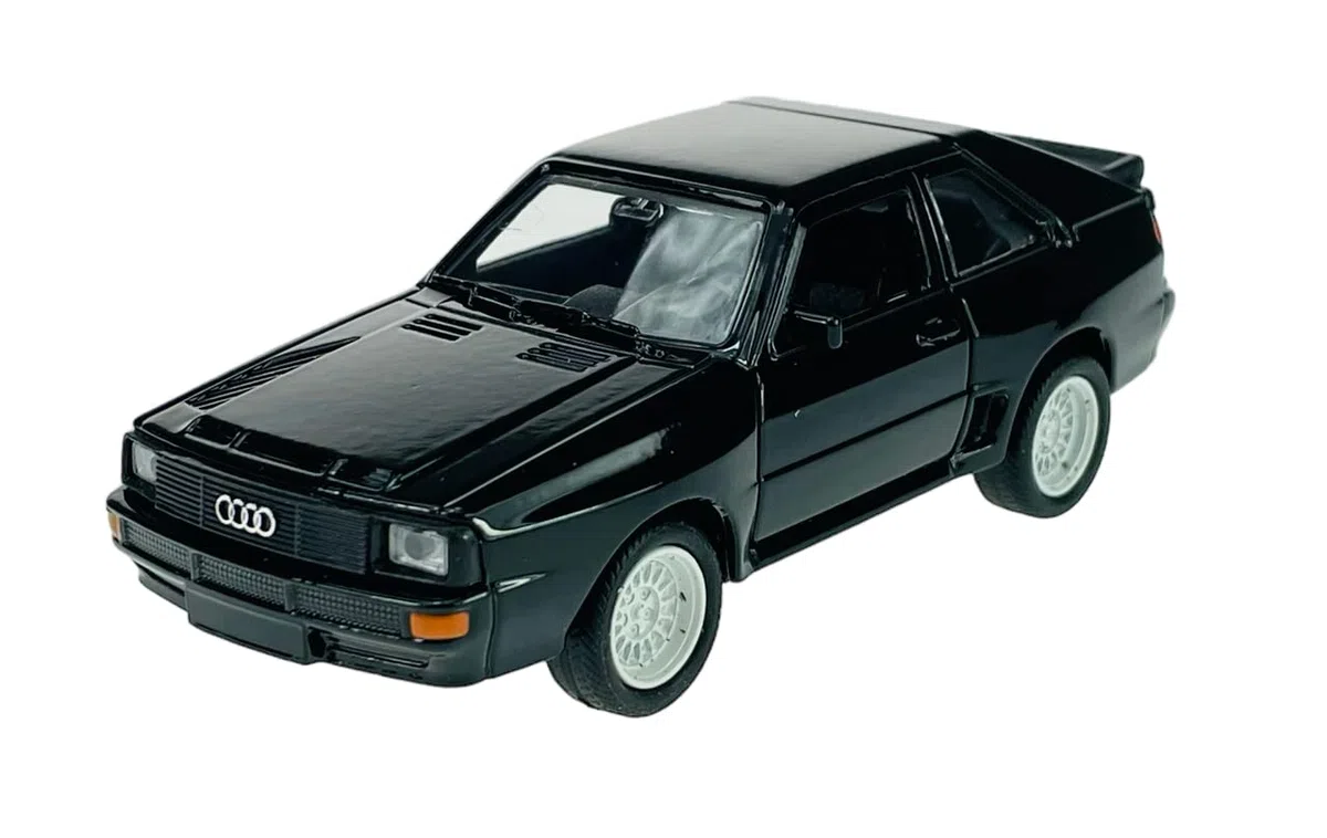 Welly model samochodu, kompatybilny z Audi Sport Quattro, czarny, ok. 1/34-1/39, metalowy model samochodu, odlew 43802