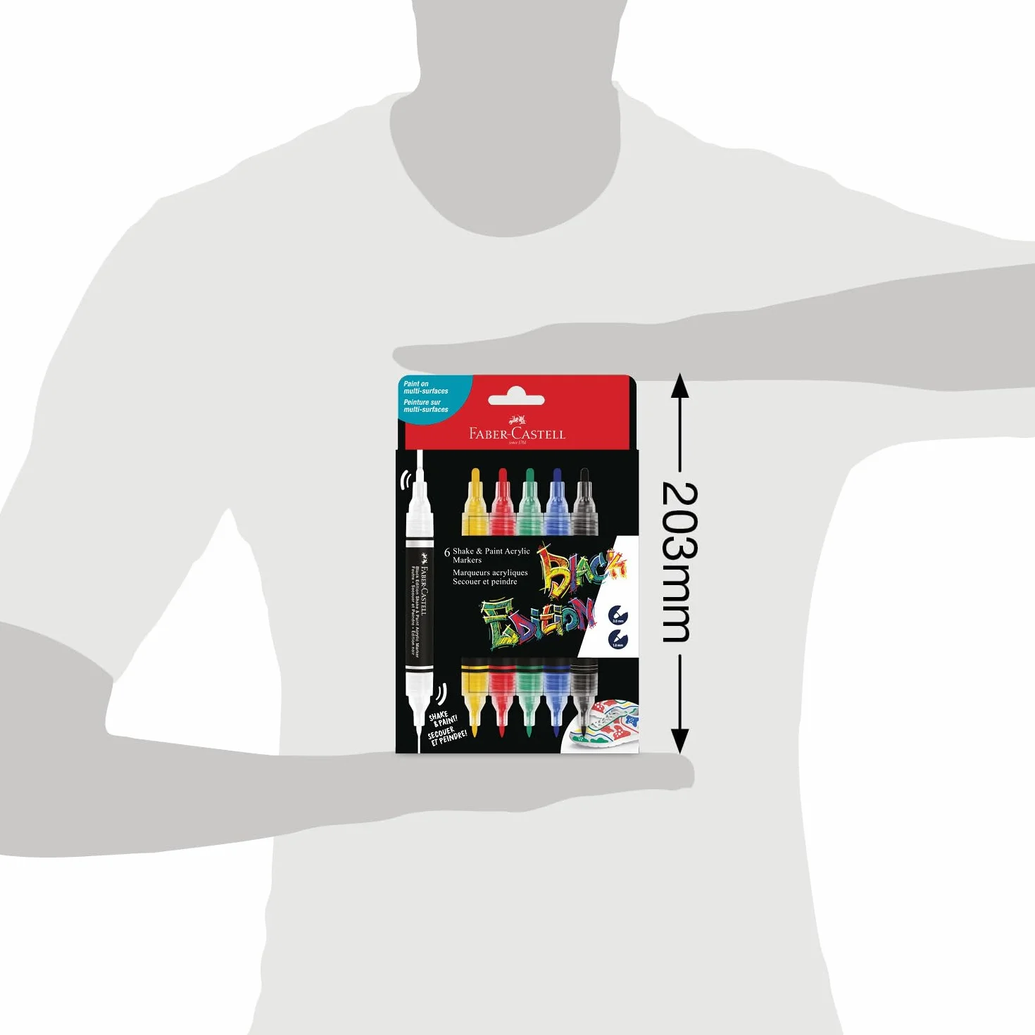 Faber Castell Black Edition marker akrylowy Shake and Paint, klasyczny, 65-285507