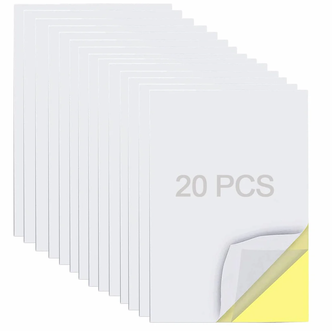 20 Arkuszy Przezroczystej Taśmy Dwustronnej, Rozmiar A4 Extra Mocno Przylepne Arkusze Taśmy Dwustronnej z Żółtym Linerem dla DIY Party/Art/Craft/Home Taśma Dekoracyjna