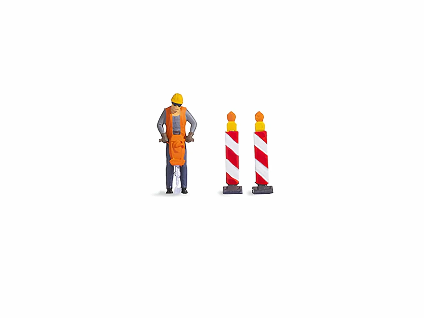 NOCH Tiny-Scenes "Budowa dróg", modelarstwo, prace drogowe w 1:87 z figurką robotniczą i blokadą