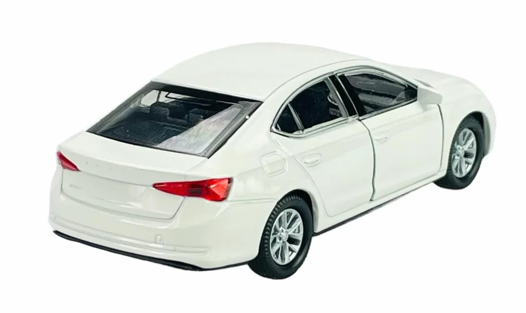 Welly 43806 model samochodu, kompatybilny z Skoda Octavia MK4 2019, biały, ok. 1/34-1/39, metalowy odlew