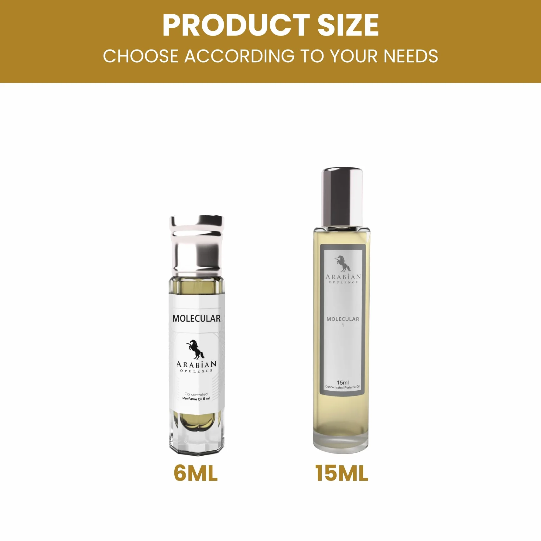Arabian Opulence FR201 MOLECULAR olejek perfumowany w kulce, skoncentrowany olejek do ciała, długotrwały olejek na bazie oleju, dla mężczyzn i kobiet, butelka podróżna, bez alkoholu, 6 ml