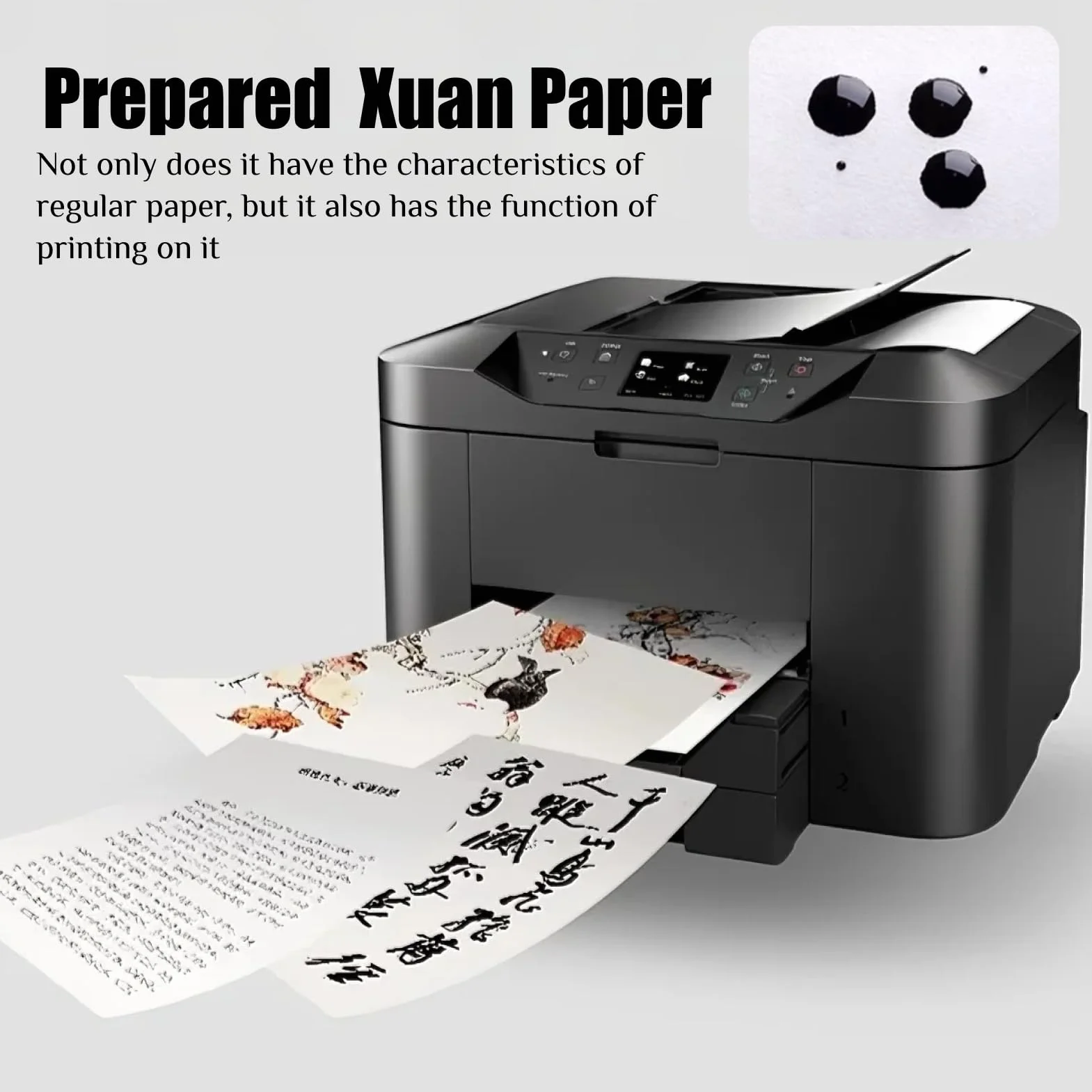 Flewdart 100 sztuk papieru ryżowego A4 zagęszcza drukarka, papier ryżowy xuan paper sheets, papel de arroz do chińskiej kaligrafii, malarstwo akwarelowe (papier Xuan cotta​​biały