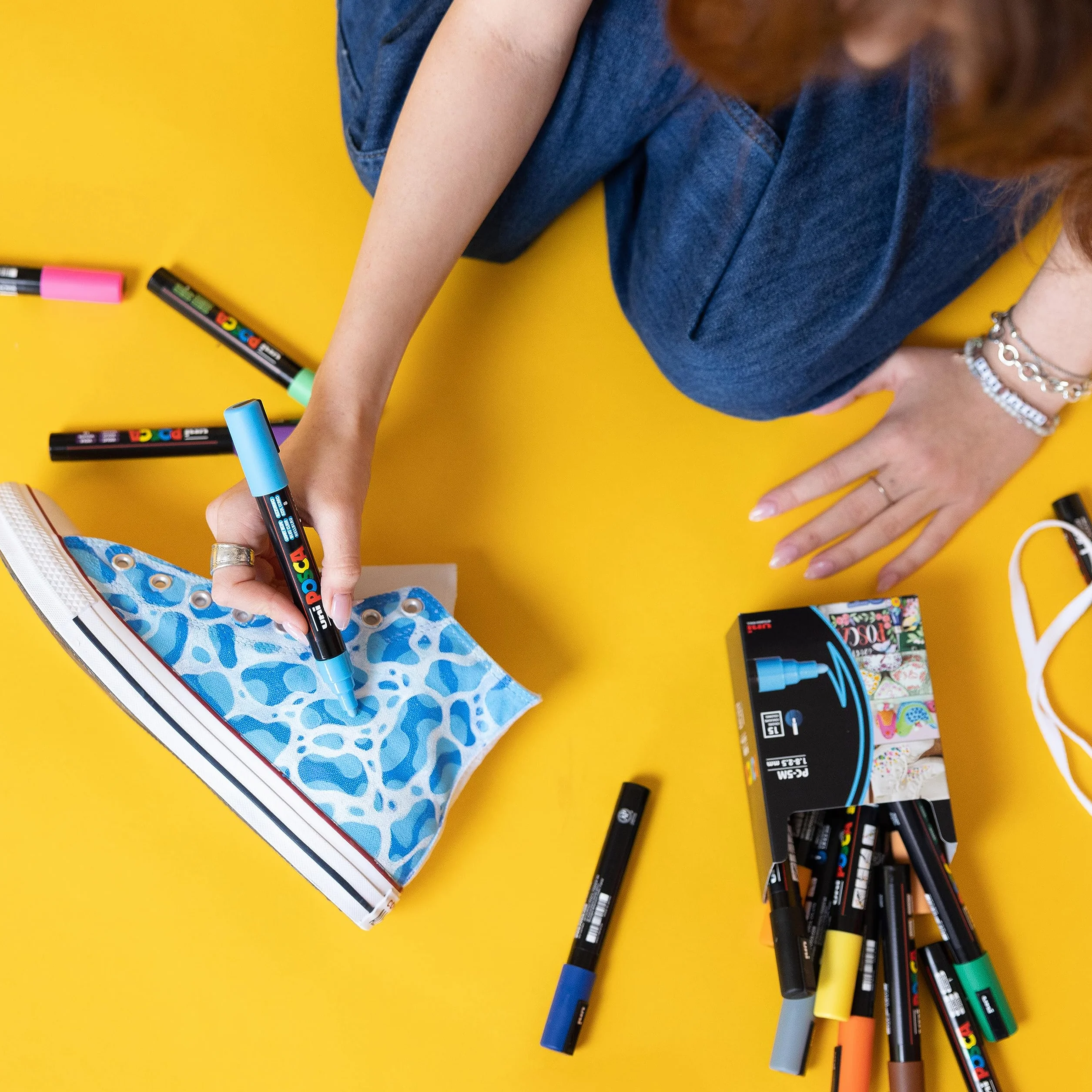 POSCA 182699 – marker POSCA z szeroką końcówką w kształcie klina, PC-8K, czarny, 1 sztuka