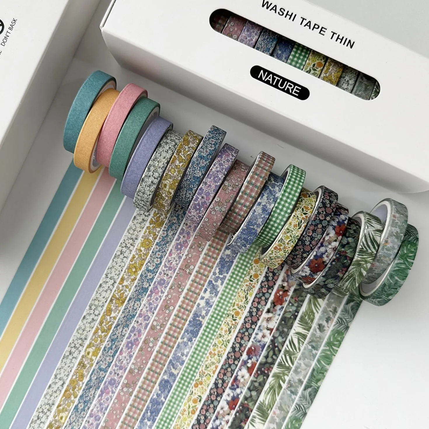 Zestaw 20 cienkich taśm Washi, taśma maskująca, wzór antyczny, dekoracyjna taśma klejąca, kolorowa do rękodzieła, bullet journals, planerów, scrapbookingu, pakowania