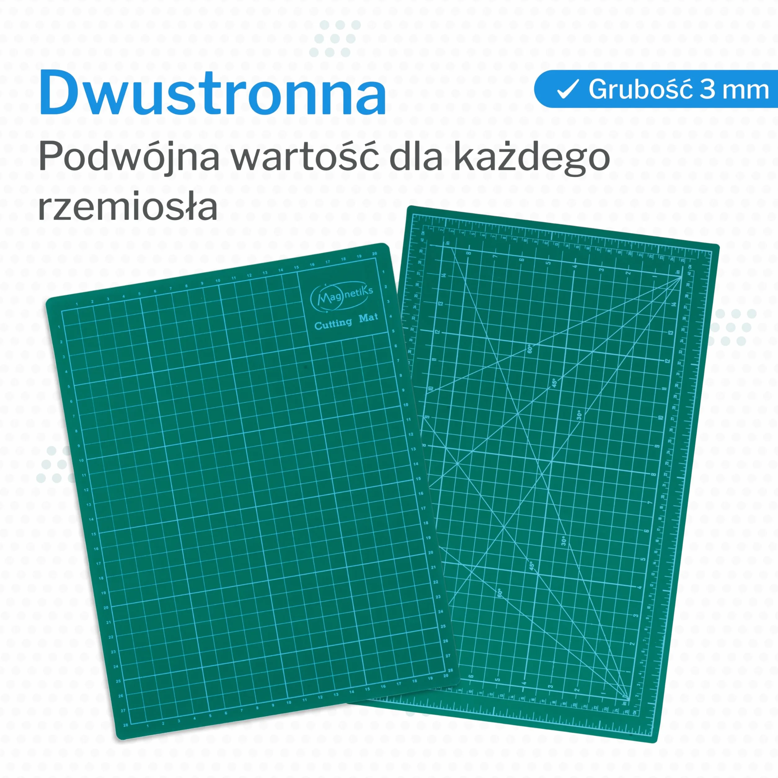 mata do cięcia A1 | podkładka do cięcia samoregenerująca, dwustronna, zielona 90x60 cm | podkładka do prac kreatywnych do rękodzieła, szycia, cięcia | cutting mat