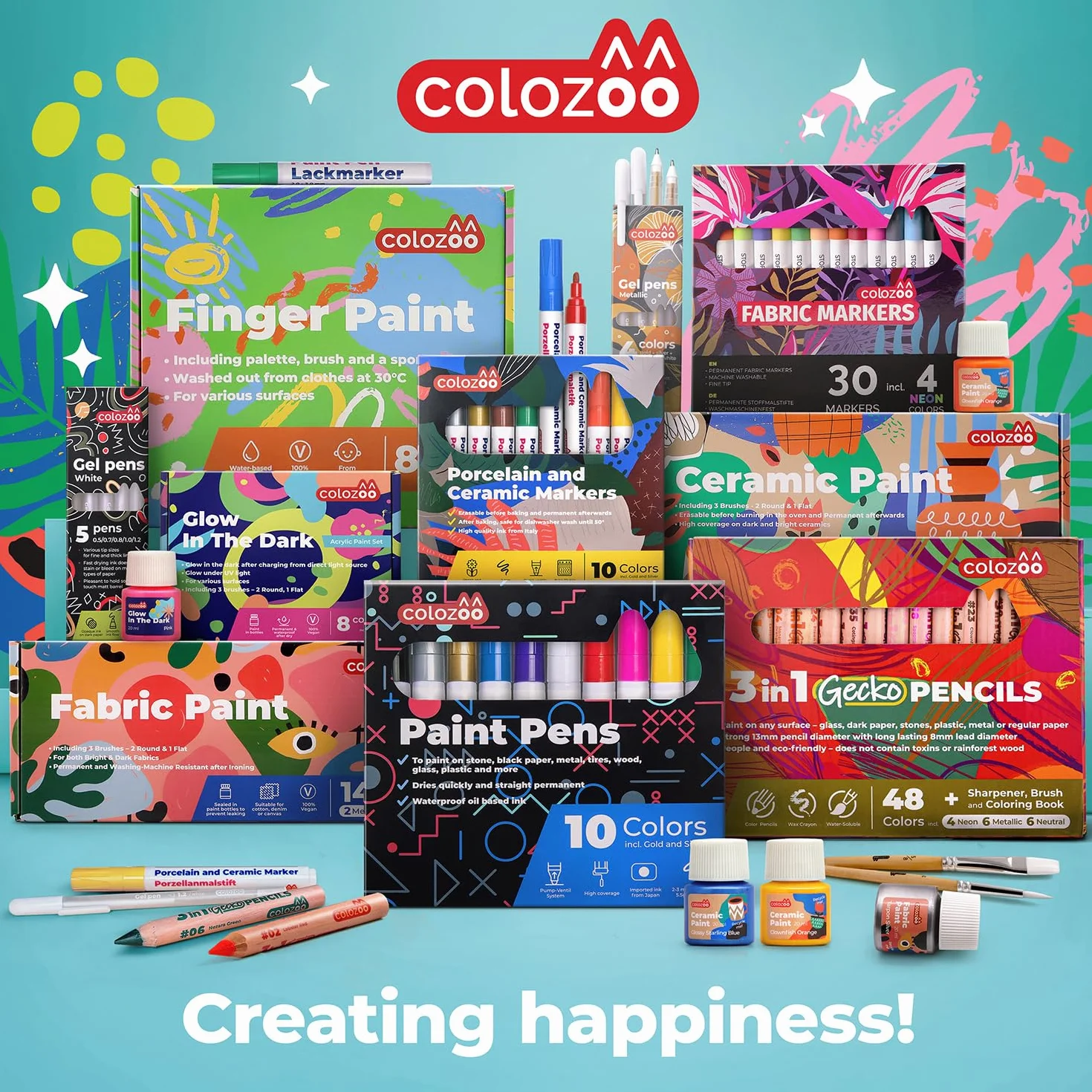 colozoo 15 markerów do malowania na bazie oleju z końcówkami 2-3mm | Trwałe pędzelki do malowania na metalu, plastiku, drewnie, szkła, emalii, samochodach, oponach wodoodporne na zewnątrz