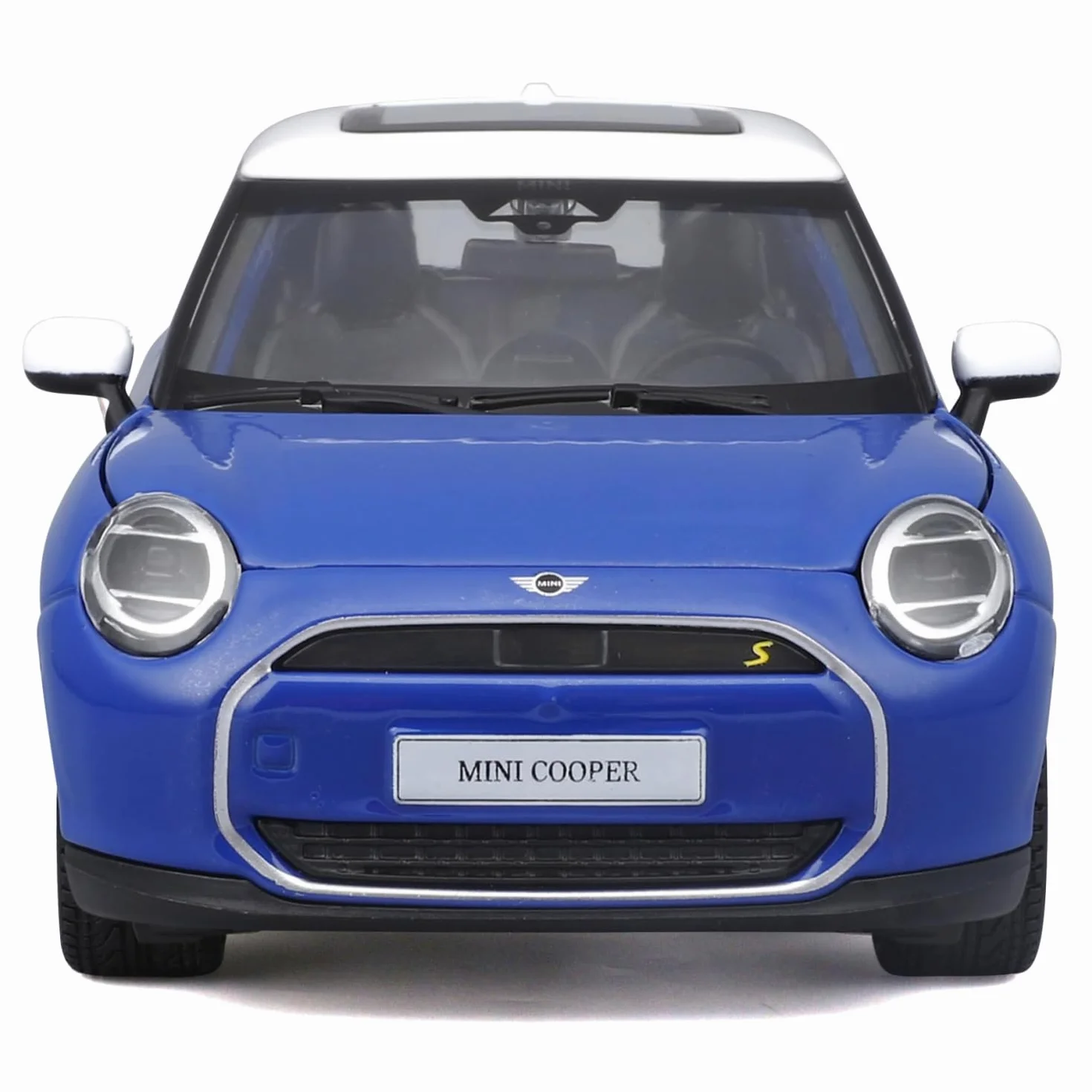 Maisto - MINI Cooper SE 2024 (J01), samochód diecast w skali 1:24, kolor niebieski, szczegółowa replika nowej wersji elektrycznej, otwierane drzwi i maska, zalecany wiek 3+ lata