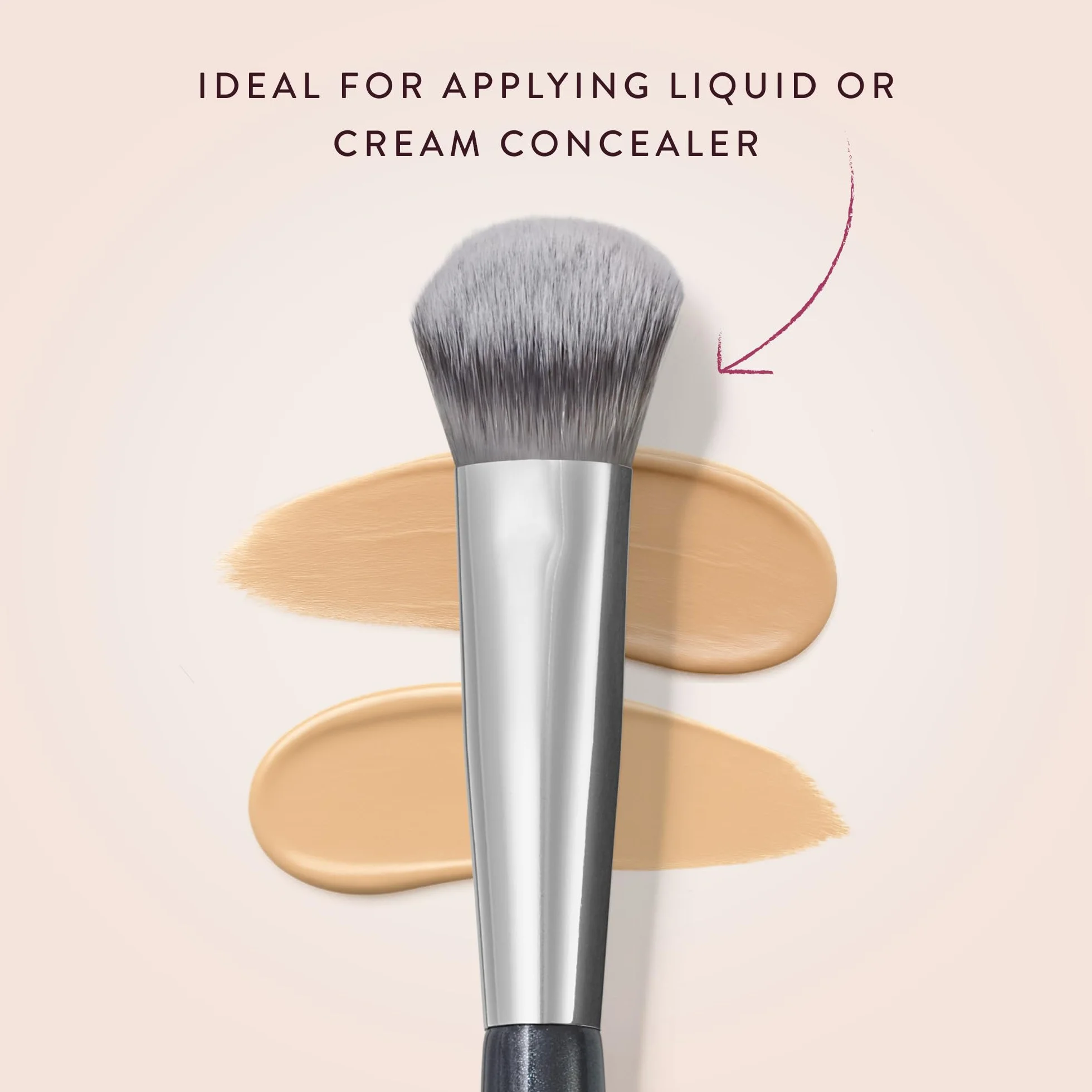 BK Beauty Brushes Pędzel do korektora Angie Hot & Flashy A506 „Kitten Paw”, do makijażu twarzy, idealny do nakładania korektora pod oczy i konturowania