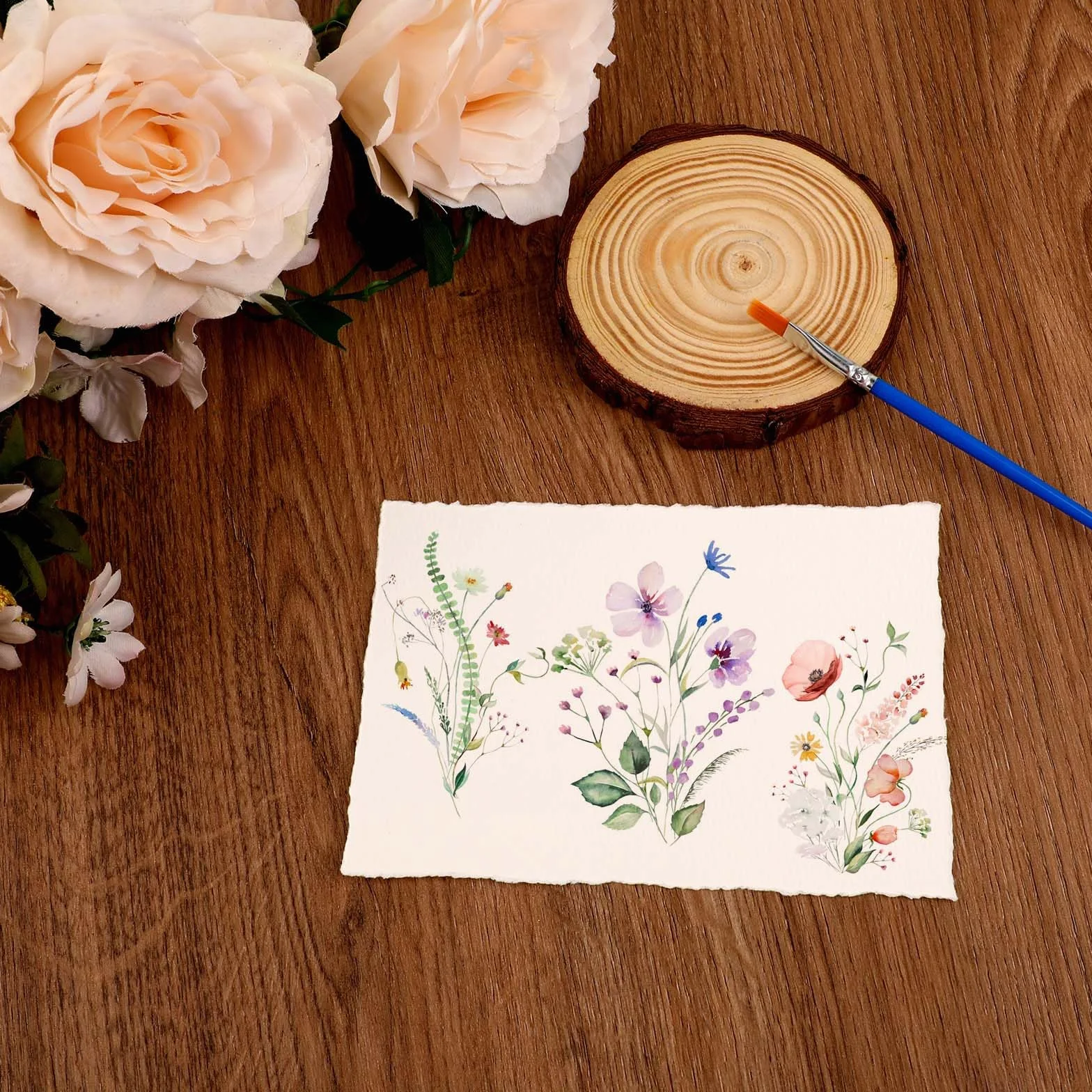20 sztuk bawełnianego papieru akwarelowego, 15 x 10 cm z krawędzią, szorstki teksturowany 300 g/m², luzem, do pisania, kaligrafii, zaproszeń i rękodzieła (biały)