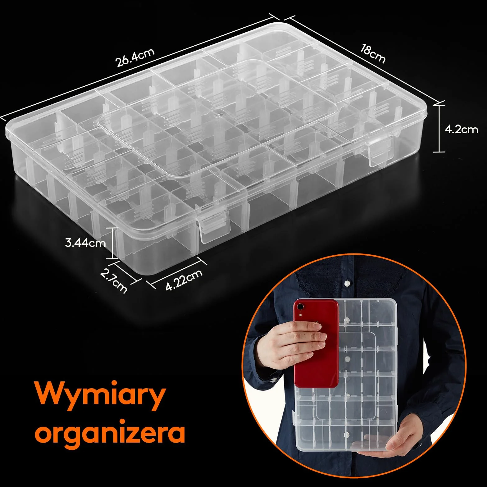 Lifewit 2-pak 36 Kratek Jasny Piętrowy Plastikowy Pojemnik Przechowywania Z Regulowanymi Przegródkami Dla Koralików, Diy Sztuki, Rzemiosła, Biżuterii, Sprzętu Rybackiego Z 5 Arkuszy Naklejki Etykiety