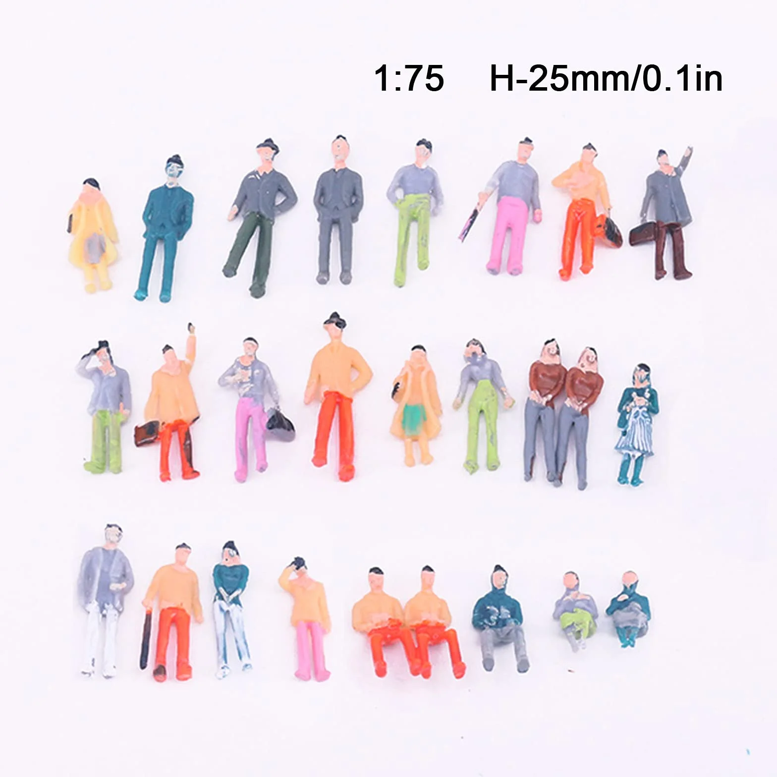 100 sztuk mini figurek, figurki H0, modelarstwo, ręcznie malowana figurka Tiny Passengers, figurka z piasku, model ludzi, na miniaturowe sceny, trening, kolejkę, stół piaskowy, skala