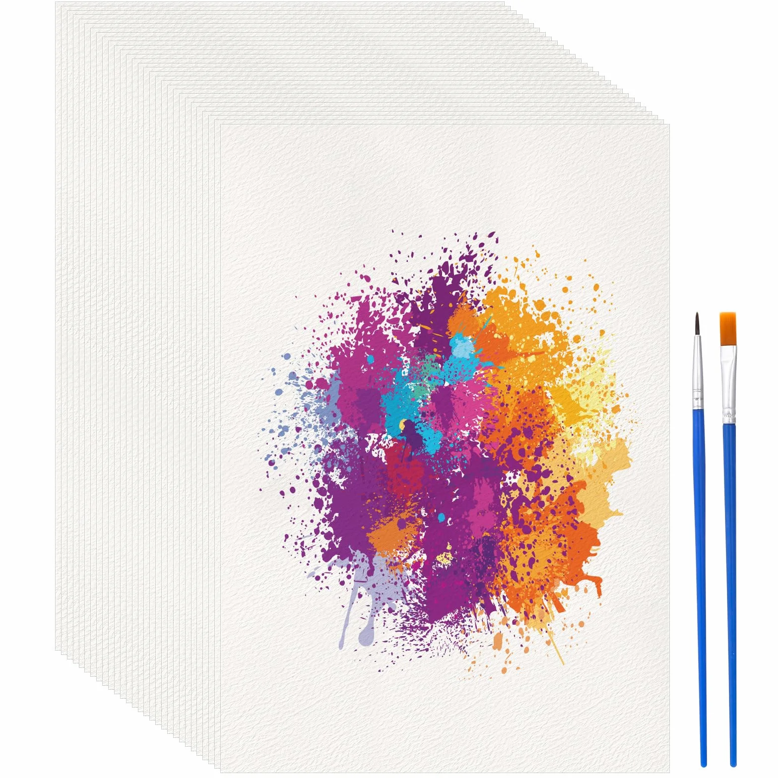 Realjoy Papier akwarelowy A4, 24 arkusze papieru akwarelowego A4, 300 g/㎡, biały blok akwarelowy, dla studentów, początkujących, akwareli i szkiców (29,7 x 21 cm)