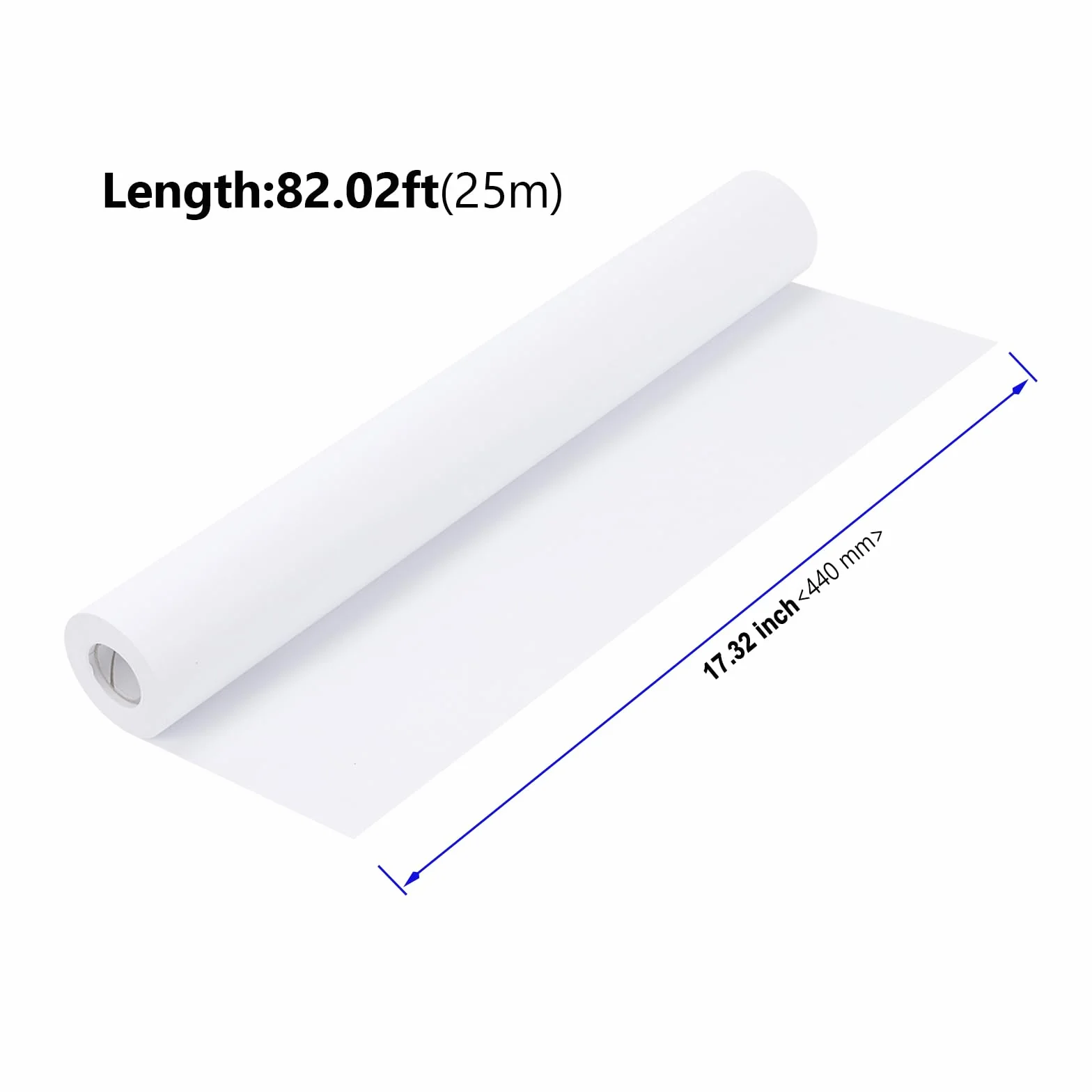 PUCSIQ Rolka papieru rysunkowego 44 cm x 25 m, wysokiej jako?ci papier malarski, bia?a rolka do majsterkowania, zamiennik papieru sztalugowego do sztalug, opakowa?, projektów artystycznych, malowania
