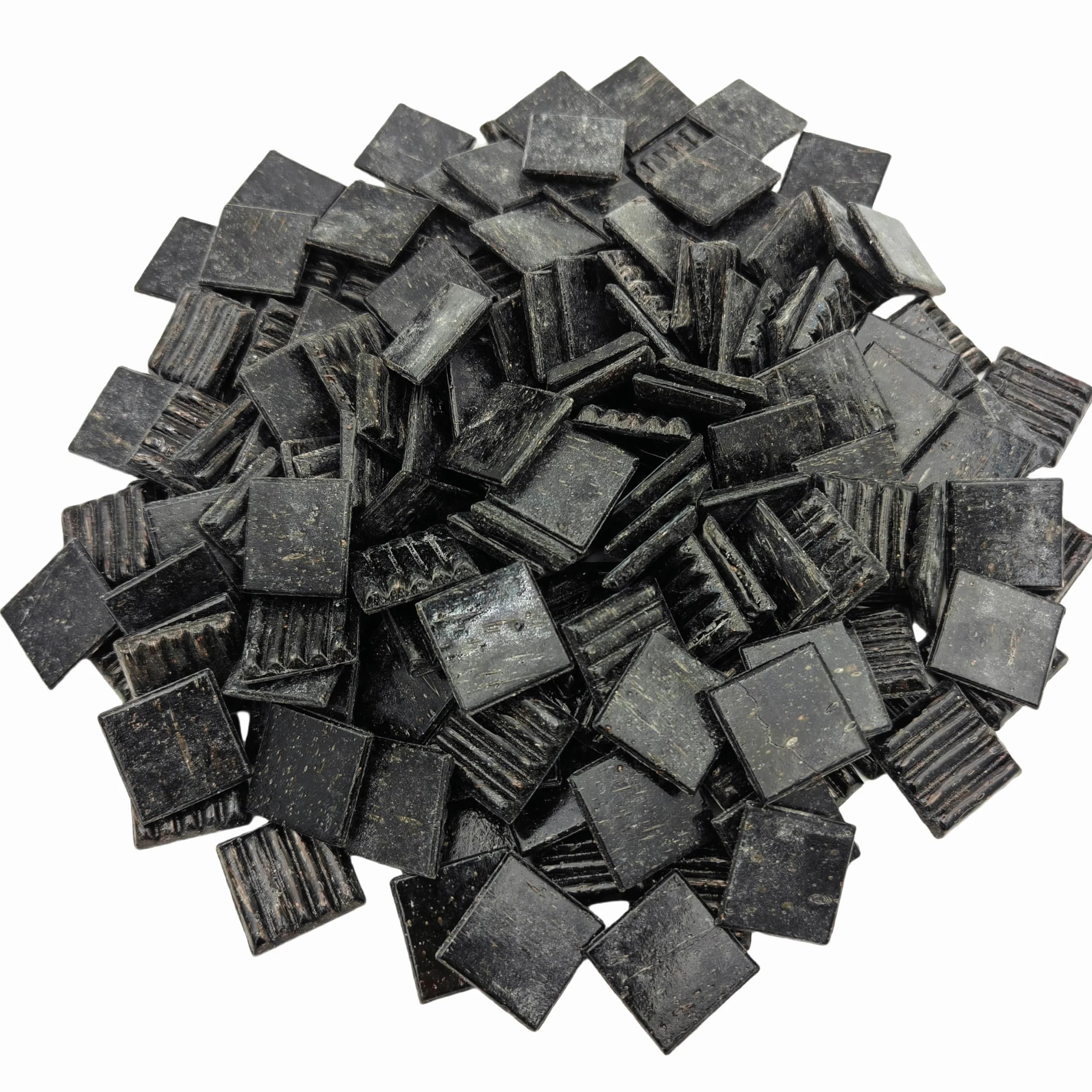 500 g Kwarcowe płytki mozaikowe, 2 cm, wielokolorowe elementy mozaiki, kamienie do samodzielnego wykonania, rzemiosła, hobby, sztuka, dekoracja ścienna domu (czarne)
