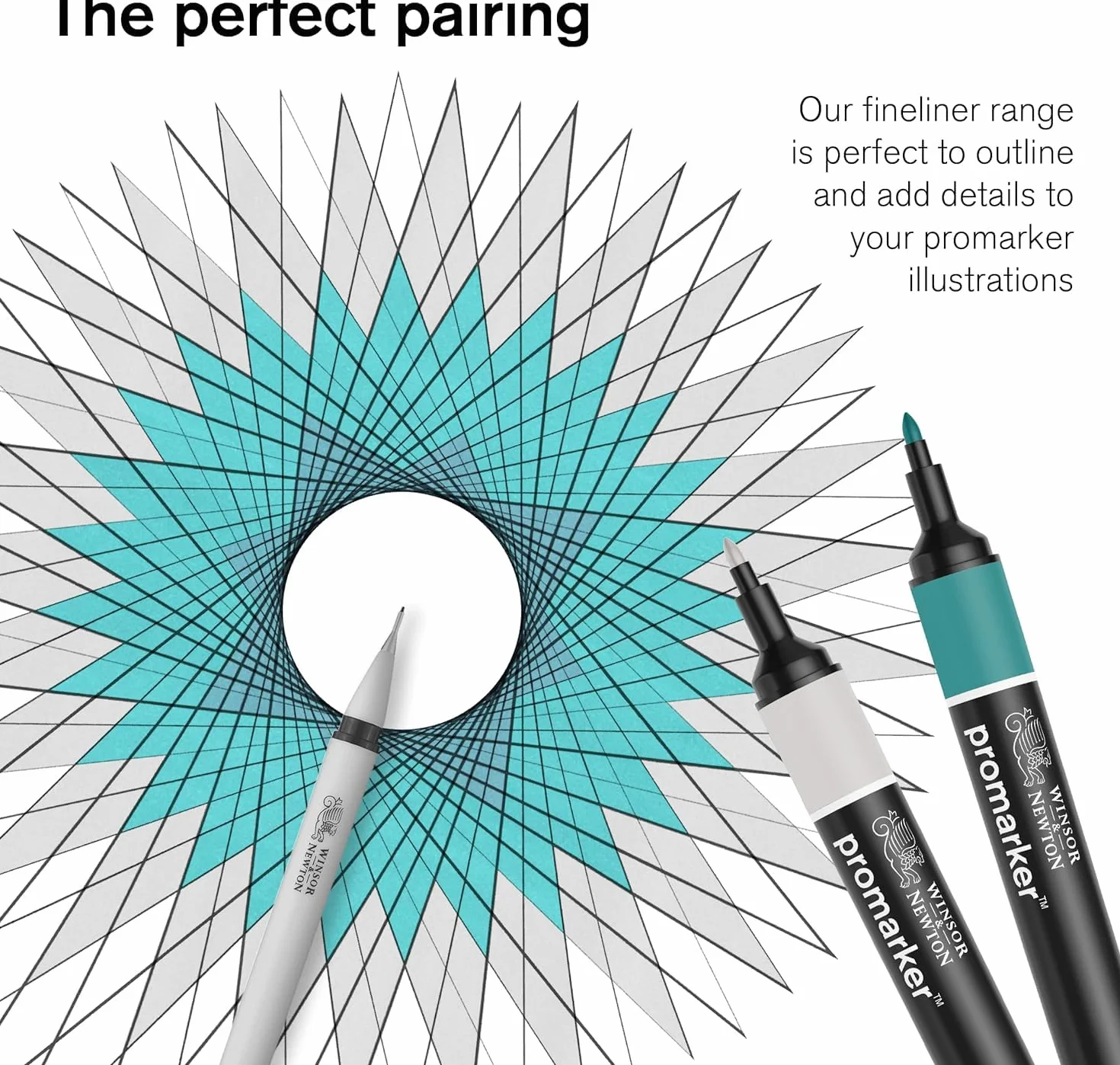Winsor & Newton 0290191 ProMarker Set - Bogate odcienie, 3 znaczniki układu w zestawie, z 2 końcówkami, cienkie i szerokie do rysunków, projektów i układów