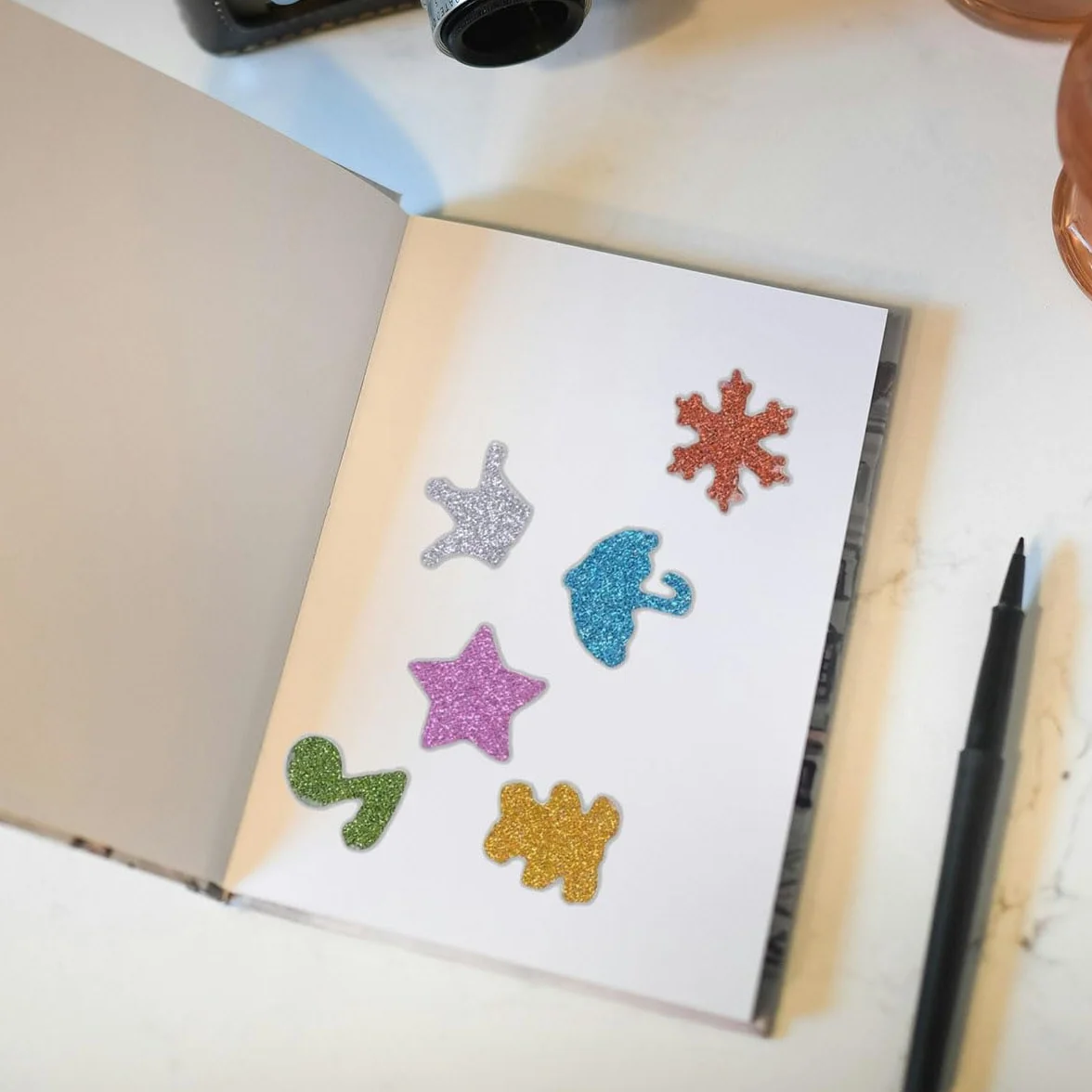 Samoprzylepny Brokatowy Papier, Błyszczący Kartonowy do Znaków Artystycznych, Rękodzieła, Pakowania Pudełek, Dekoracji Imprez i Scrapbookingu, A4, 10