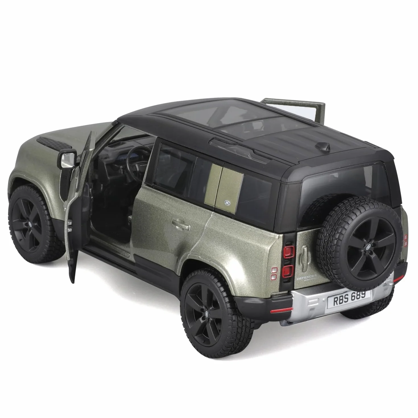 Bburago - Land Rover Defender 110 (2022) w skali 1:24, odlewana replika z otwieranymi drzwiami, losowy asortyment, oficjalna licencja Land Rovera