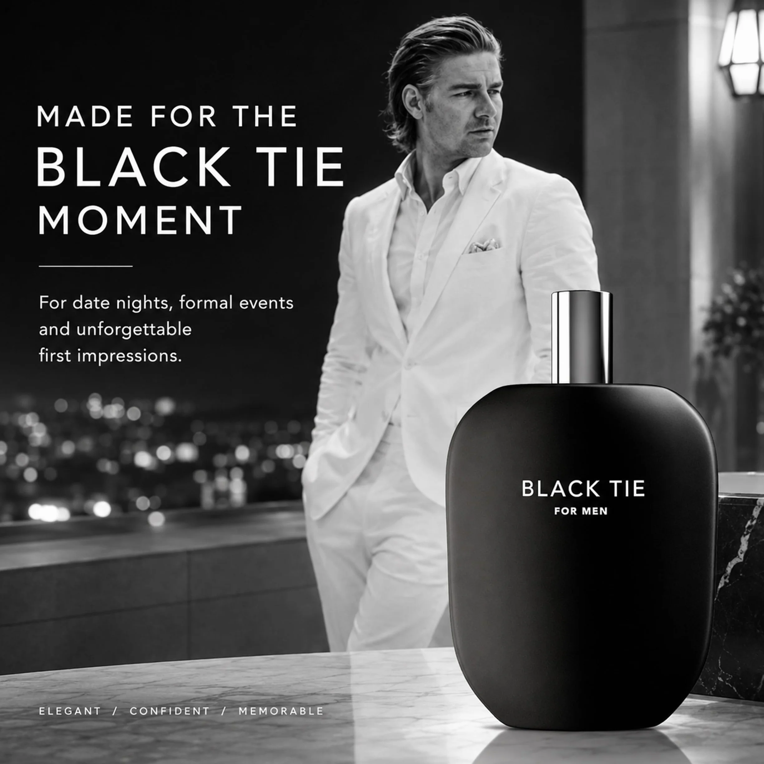 Fragrance One | Jeremy Fragrance Black TIE for Men | charakterystyczny męski zapach | dominujący, autorytarny | woda perfumowana dla mężczyzn | intensywna | idealna na wieczór | butelka 100 ml z